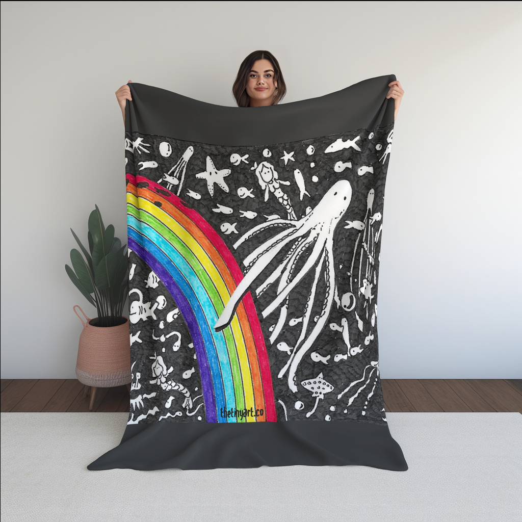 Rainbow discount fleece blanket